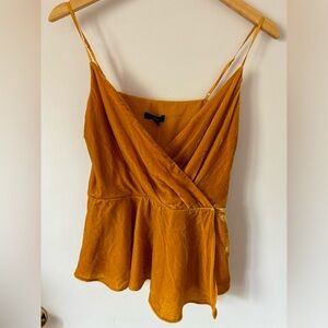 J. Crew Mustard Velvet Sleeveless Blouse